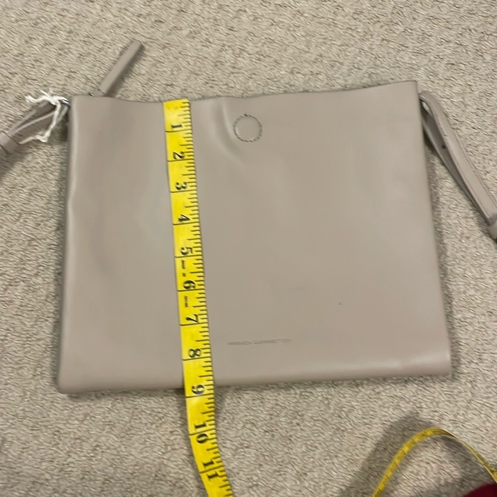 French connection, unique square cross body bag for women it’s coloured cream
